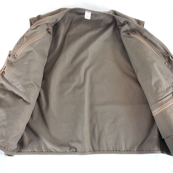 Vintage South Bend SIZE L Fly Fishing Hunting Photographer Khaki Vest 15 Pockets - Picture 2 of 8
